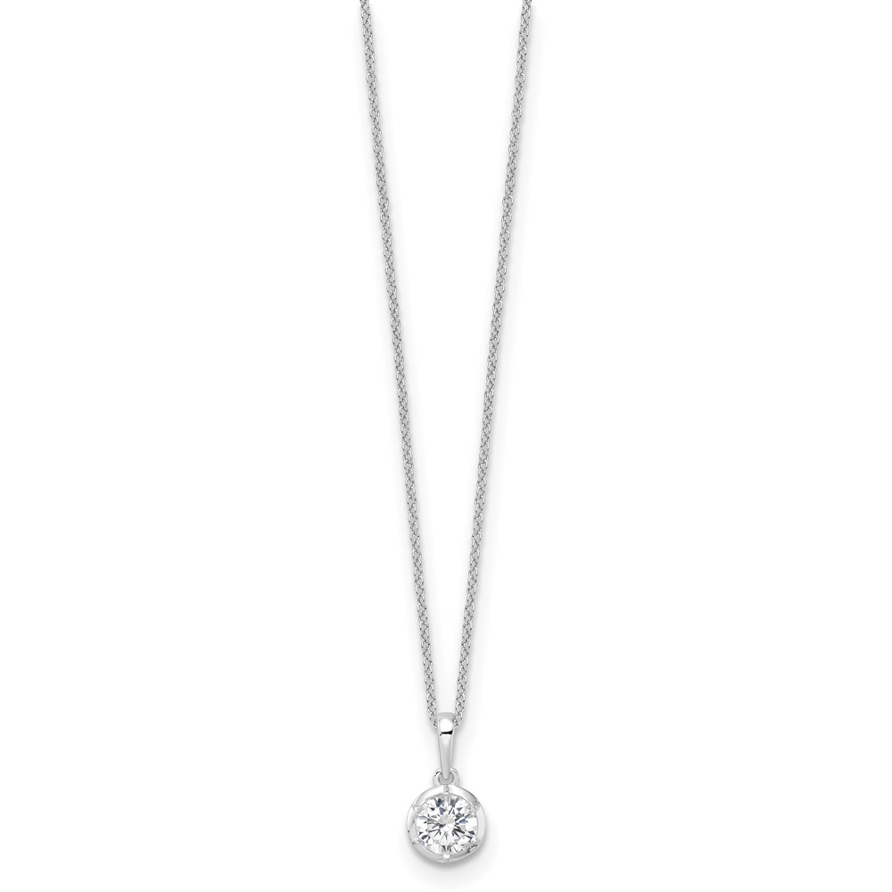 True Origin 14k White Gold 3/4 carat Lab Grown Diamond VS DEF 18 inch Solitaire Pendant Necklace (PM9380-075-WLD)