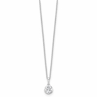 True Origin 14K White Gold 0.75 Carat Lab Grown Diamond VS+ F+ Complete Round Solitaire Necklace, 18" view 2