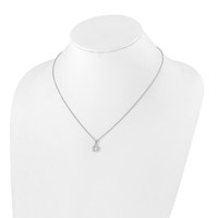 True Origin 14K White Gold 0.75 Carat Lab Grown Diamond VS+ F+ Complete Round Solitaire Necklace, 18" view 4