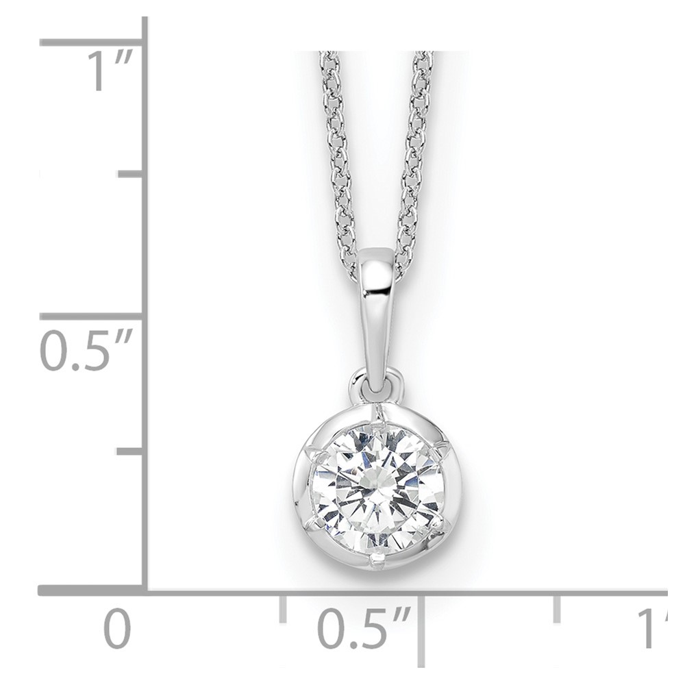 True Origin 14k White Gold 3/4 carat Lab Grown Diamond VS DEF 18 inch Solitaire Pendant Necklace (PM9380-075-WLD)