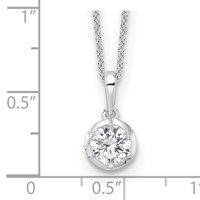 True Origin 14K White Gold 0.75 Carat Lab Grown Diamond VS+ F+ Complete Round Solitaire Necklace, 18" view 5