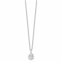 True Origin 14K White Gold 1 Carat Lab Grown Diamond VS+ F+ Complete Round Solitaire Necklace, 18" view 2