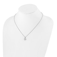 True Origin 14K White Gold 1 Carat Lab Grown Diamond VS+ F+ Complete Round Solitaire Necklace, 18" view 4
