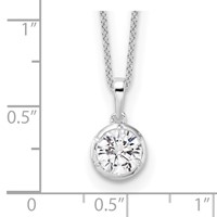 True Origin 14K White Gold 1 Carat Lab Grown Diamond VS+ F+ Complete Round Solitaire Necklace, 18" view 5