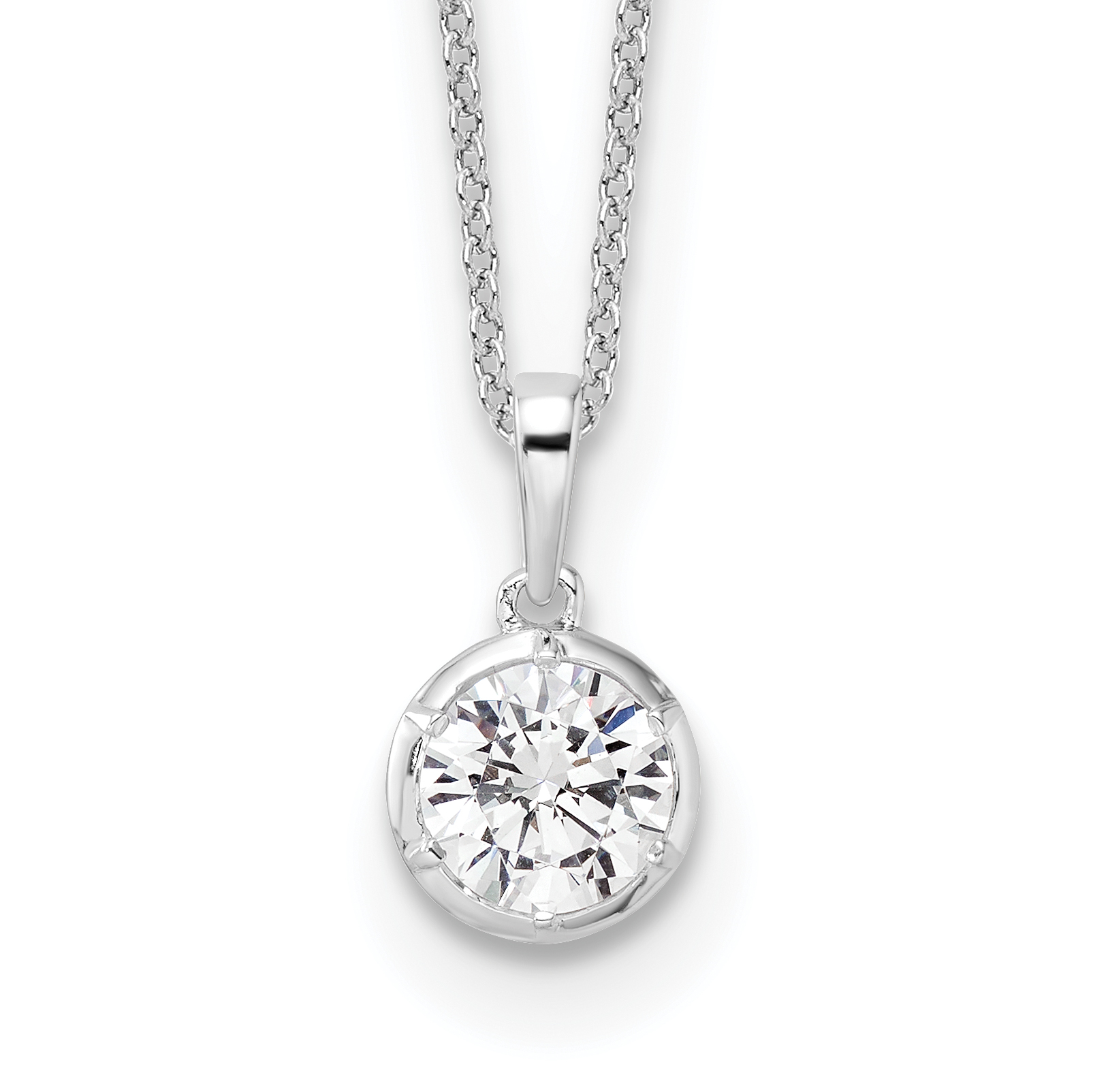 True Origin 14k White Gold 1 carat Lab Grown Diamond VS DEF 18 inch Solitaire Pendant Necklace (PM9380-100-WLD)