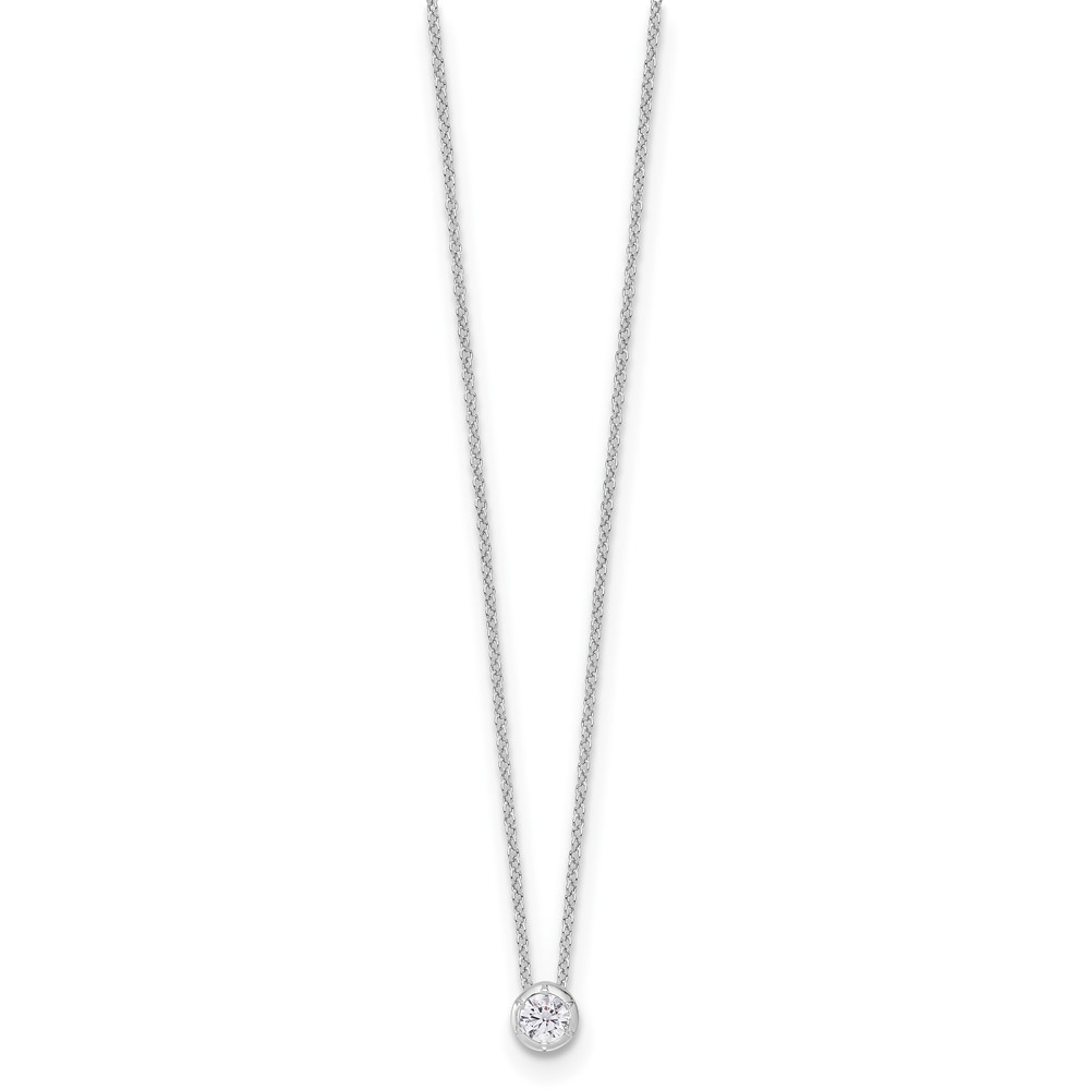 True Origin 14k White Gold 1/4 carat Lab Grown Diamond VS DEF 18 inch Solitaire Slide Necklace (PM9381-025-WLD)
