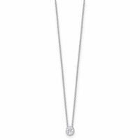 True Origin 14K White Gold 0.25 Carat Lab Grown Diamond VS+ F+ Complete Round Solitaire Necklace, 18" view 2