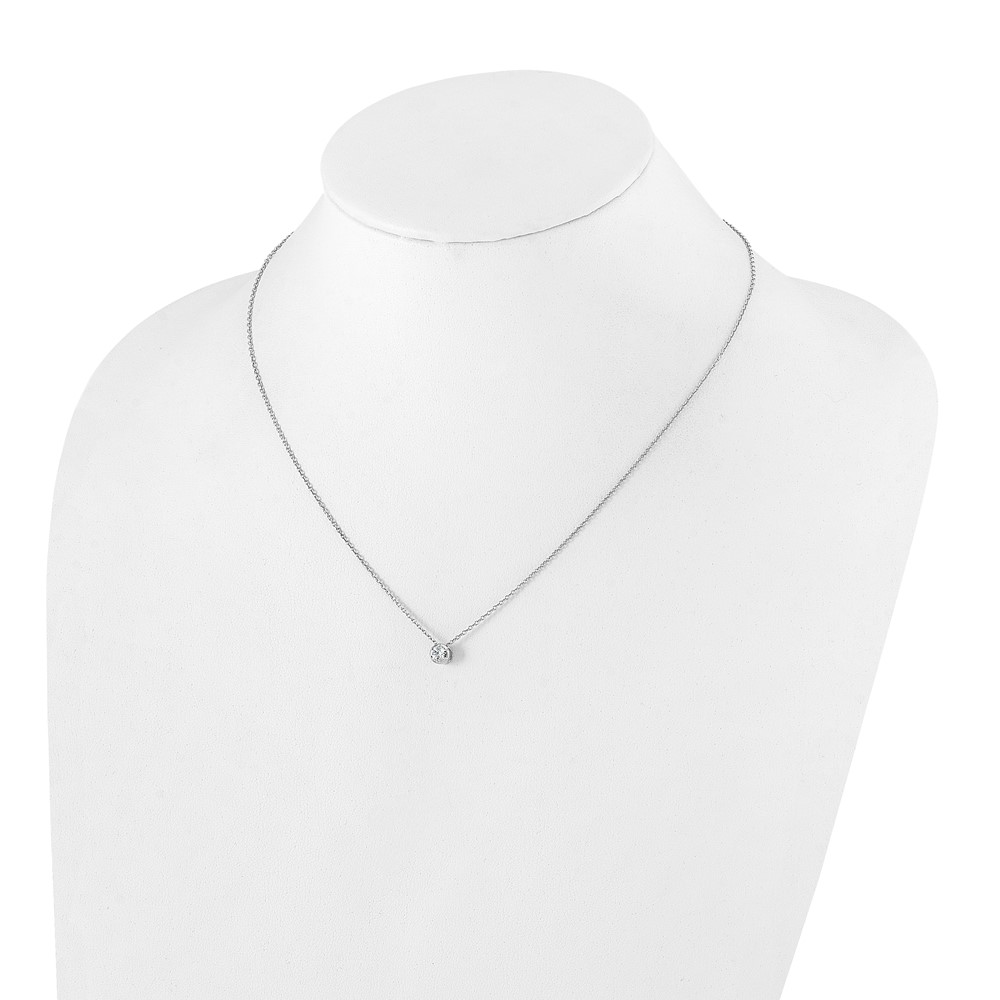 True Origin 14k White Gold 1/4 carat Lab Grown Diamond VS DEF 18 inch Solitaire Slide Necklace (PM9381-025-WLD)