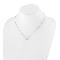 True Origin 14K White Gold 0.25 Carat Lab Grown Diamond VS+ F+ Complete Round Solitaire Necklace, 18" view 4