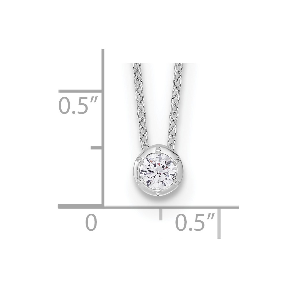 True Origin 14k White Gold 1/4 carat Lab Grown Diamond VS DEF 18 inch Solitaire Slide Necklace (PM9381-025-WLD)