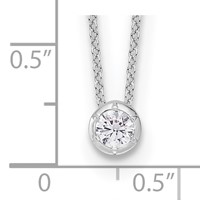 True Origin 14K White Gold 0.25 Carat Lab Grown Diamond VS+ F+ Complete Round Solitaire Necklace, 18" view 5