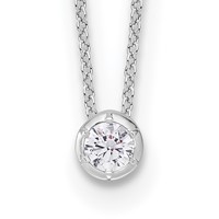 True Origin 14K White Gold 0.25 Carat Lab Grown Diamond VS+ F+ Complete Round Solitaire Necklace, 18" view 1
