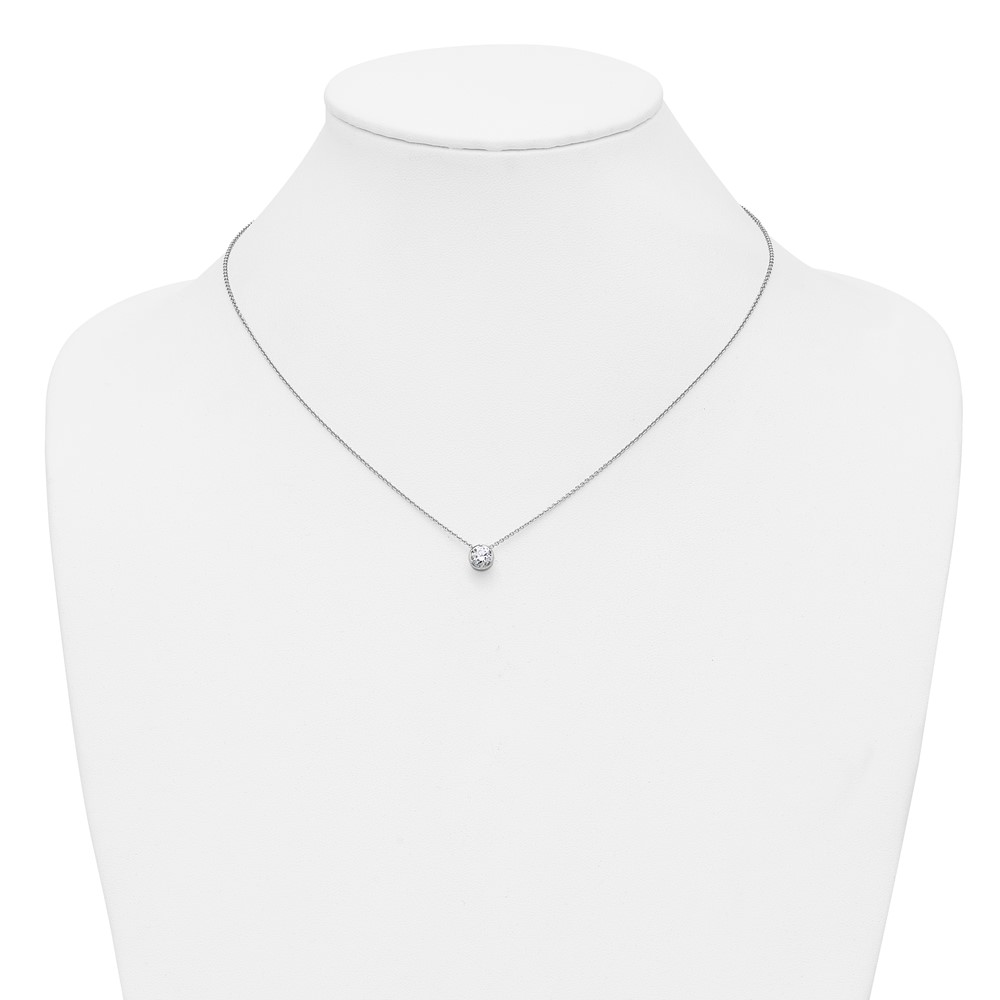 True Origin 14k White Gold 1/2 carat Lab Grown Diamond VS DEF 18 inch Solitaire Slide Necklace (PM9381-050-WLD)