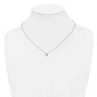 True Origin 14K White Gold 0.50 Carat Lab Grown Diamond VS+ F+ Complete Round Solitaire Necklace, 18" view 4
