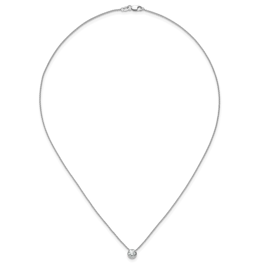 True Origin 14k White Gold 1/2 carat Lab Grown Diamond VS DEF 18 inch Solitaire Slide Necklace (PM9381-050-WLD)