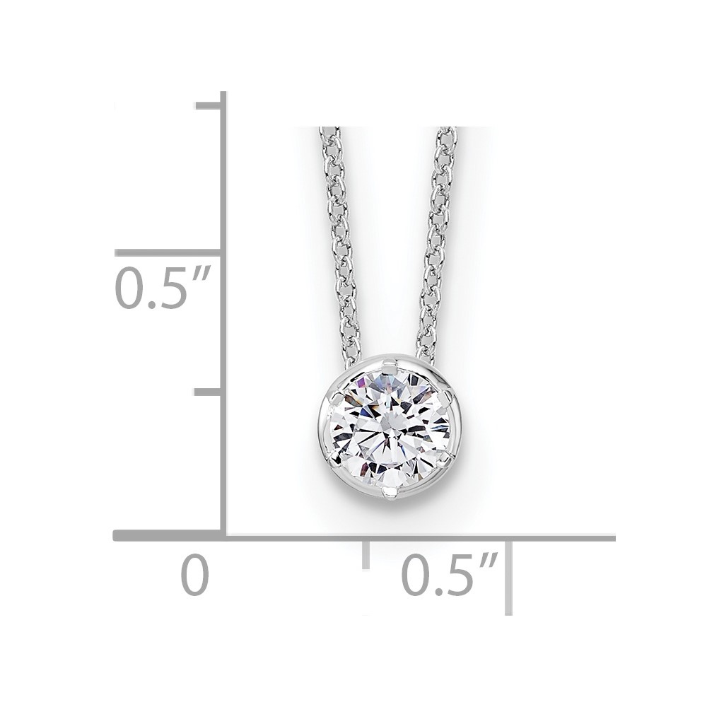 True Origin 14k White Gold 1/2 carat Lab Grown Diamond VS DEF 18 inch Solitaire Slide Necklace (PM9381-050-WLD)