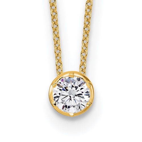 14K Yellow Gold 0.50 Carat Round Bezel Mounting