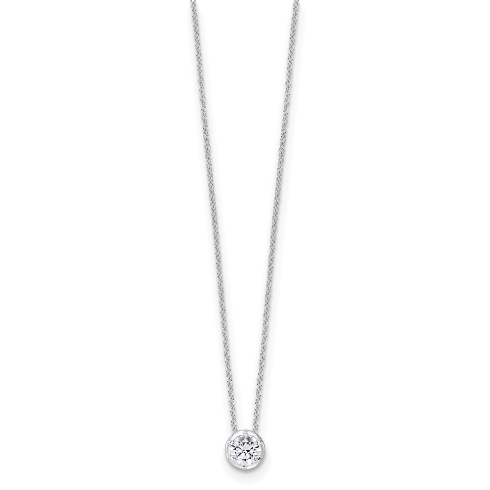 True Origin 14k White Gold 5/8 carat Lab Grown Diamond VS DEF 18 inch Solitaire Slide Necklace (PM9381-060-WLD)