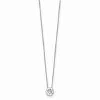True Origin 14K White Gold 0.62 Carat Lab Grown Diamond VS+ F+ Complete Round Solitaire Necklace, 18" view 2