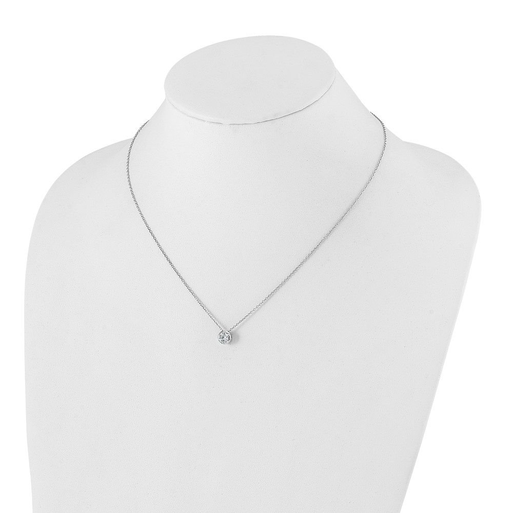 True Origin 14k White Gold 5/8 carat Lab Grown Diamond VS DEF 18 inch Solitaire Slide Necklace (PM9381-060-WLD)