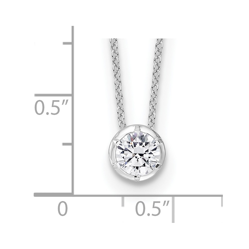 True Origin 14k White Gold 5/8 carat Lab Grown Diamond VS DEF 18 inch Solitaire Slide Necklace (PM9381-060-WLD)