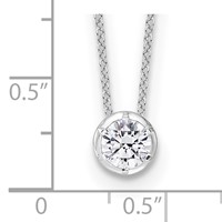 True Origin 14K White Gold 0.62 Carat Lab Grown Diamond VS+ F+ Complete Round Solitaire Necklace, 18" view 5