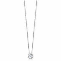 True Origin 14K White Gold 0.75 Carat Lab Grown Diamond VS+ F+ Complete Round Solitaire Necklace, 18" view 2