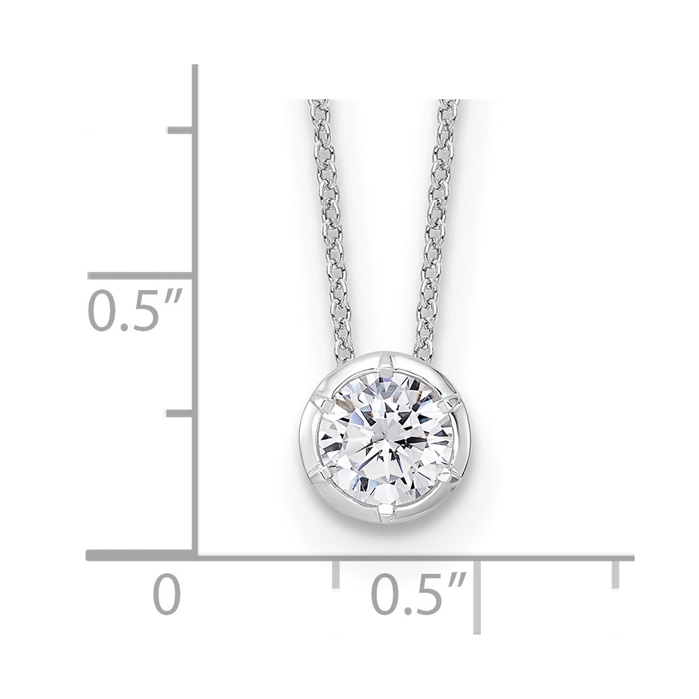True Origin 14k White Gold 3/4 carat Lab Grown Diamond VS DEF 18 inch Solitaire Slide Necklace (PM9381-075-WLD)