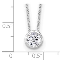 True Origin 14K White Gold 0.75 Carat Lab Grown Diamond VS+ F+ Complete Round Solitaire Necklace, 18" view 5