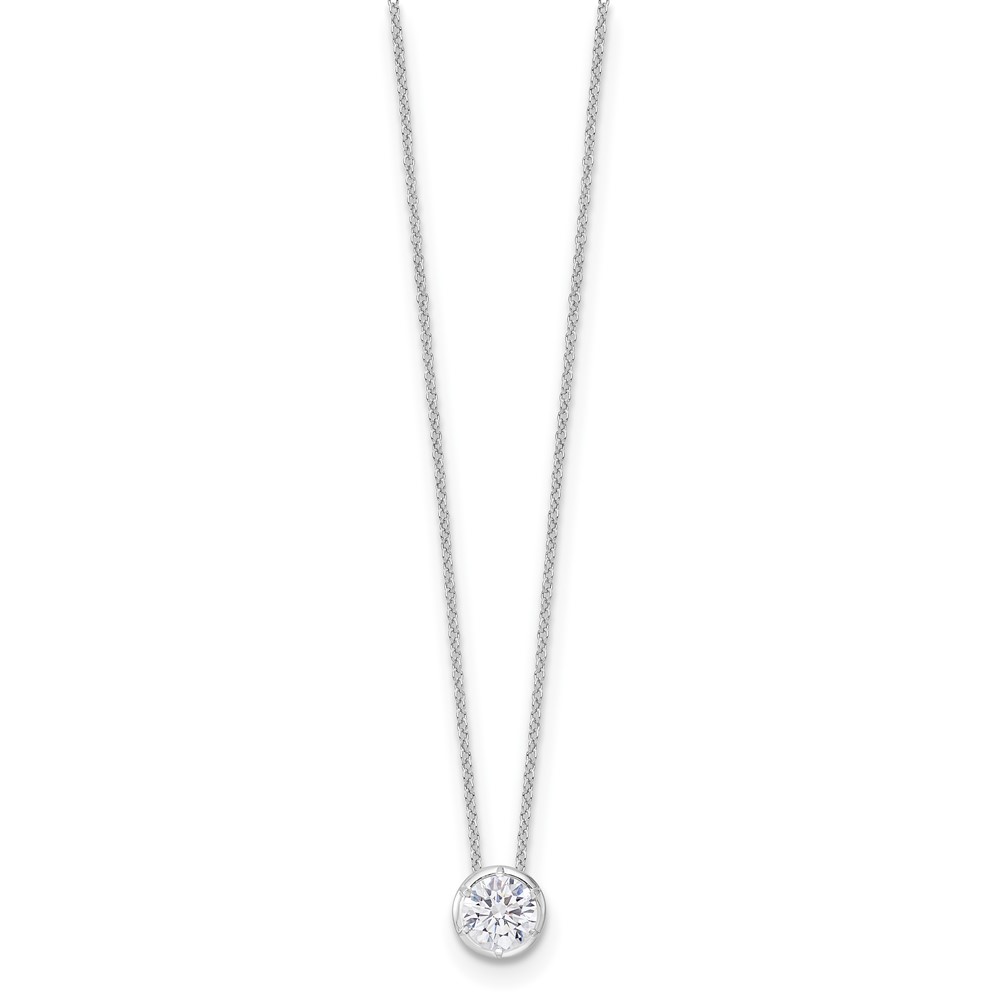 True Origin 14k White Gold 1 carat Lab Grown Diamond VS DEF 18 inch Solitaire Slide Necklace (PM9381-100-WLD)