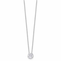 True Origin 14K White Gold 1 Carat Lab Grown Diamond VS+ F+ Complete Round Solitaire Necklace, 18" view 2
