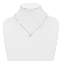 14K White Gold 1 Carat Lab Grown Diamond VS SI+ G+ Round Complete Solitaire Slide Necklace, 18" view 2