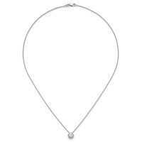 14K White Gold 1 Carat Lab Grown Diamond VS SI+ G+ Round Complete Solitaire Slide Necklace, 18" view 3