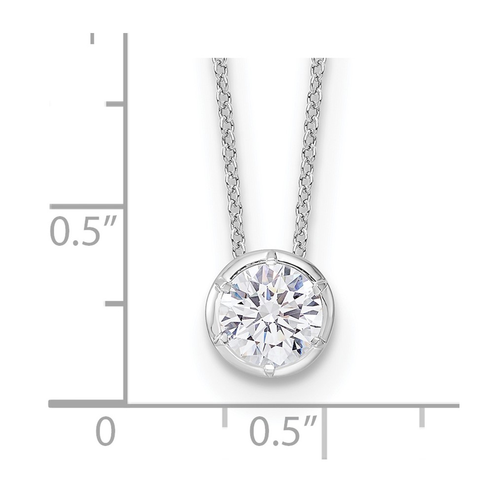 True Origin 14k White Gold 1 carat Lab Grown Diamond VS DEF 18 inch Solitaire Slide Necklace (PM9381-100-WLD)
