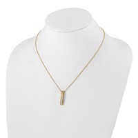 True Origin 14K Yellow Gold 0.75 Carat Lab Grown Diamond VS+ F+ Complete Vertical Bar Slide Necklace, 18" view 4