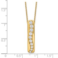 True Origin 14K Yellow Gold 0.75 Carat Lab Grown Diamond VS+ F+ Complete Vertical Bar Slide Necklace, 18" view 5