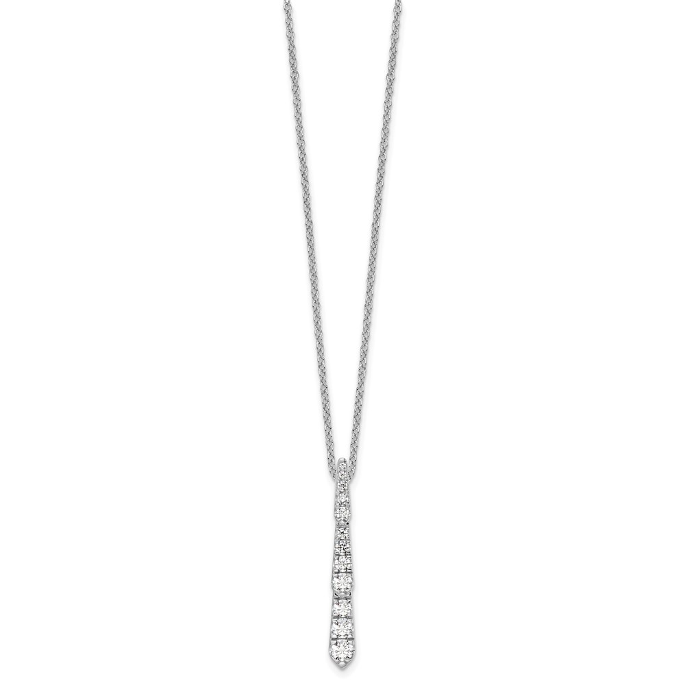 True Origin 14k White Gold 3/8 carat Lab Grown Diamond VS DEF 18 inch Vertical Slide Necklace (PM9387-038-WLD)