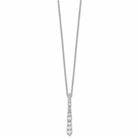 True Origin 14K White Gold 0.38 Carat Lab Grown Diamond VS+ F+ Complete Vertical Bar Slide Necklace, 18" view 2
