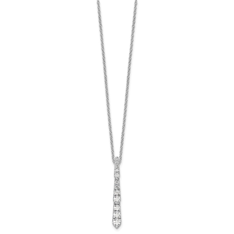 True Origin 14k White Gold 3/8 carat Lab Grown Diamond VS DEF 18 inch Vertical Slide Necklace