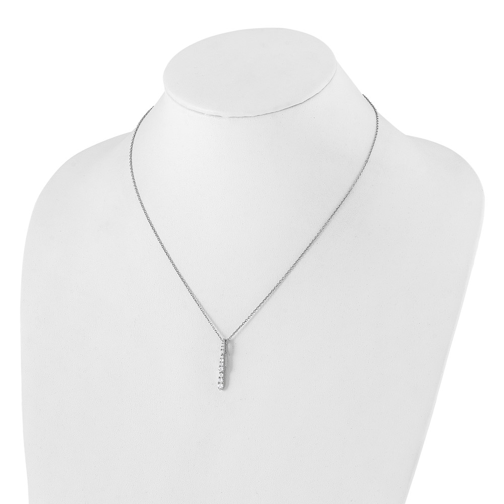 True Origin 14k White Gold 3/8 carat Lab Grown Diamond VS DEF 18 inch Vertical Slide Necklace (PM9387-038-WLD)