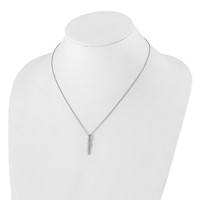 True Origin 14K White Gold 0.38 Carat Lab Grown Diamond VS+ F+ Complete Vertical Bar Slide Necklace, 18" view 4