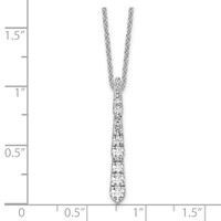 True Origin 14K White Gold 0.38 Carat Lab Grown Diamond VS+ F+ Complete Vertical Bar Slide Necklace, 18" view 5