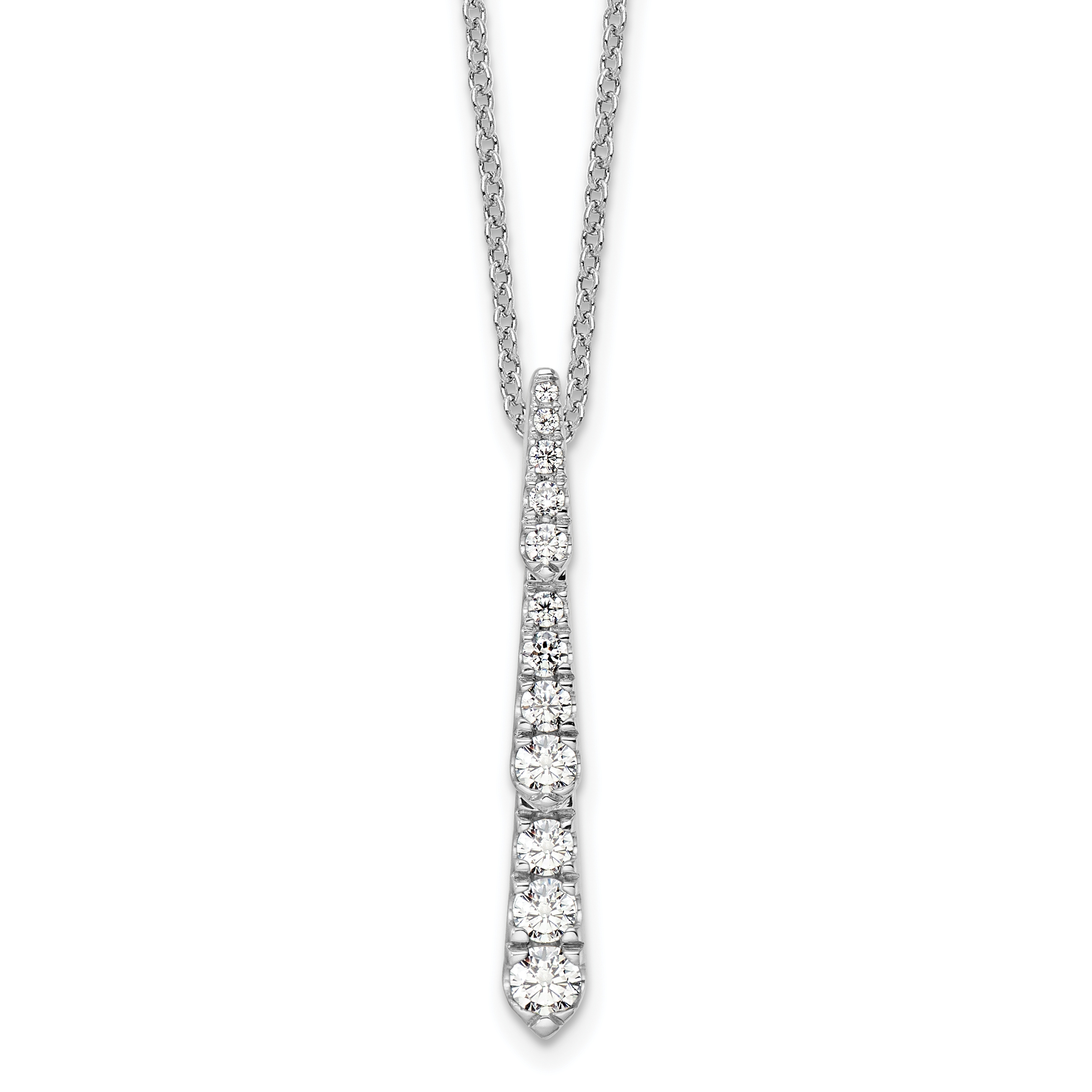 True Origin 14k White Gold 3/8 carat Lab Grown Diamond VS DEF 18 inch Vertical Slide Necklace (PM9387-038-WLD)