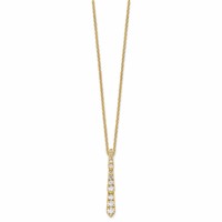True Origin 14K White Gold 0.38 Carat Lab Grown Diamond VS+ F+ Complete Vertical Bar Slide Necklace, 18" view 2