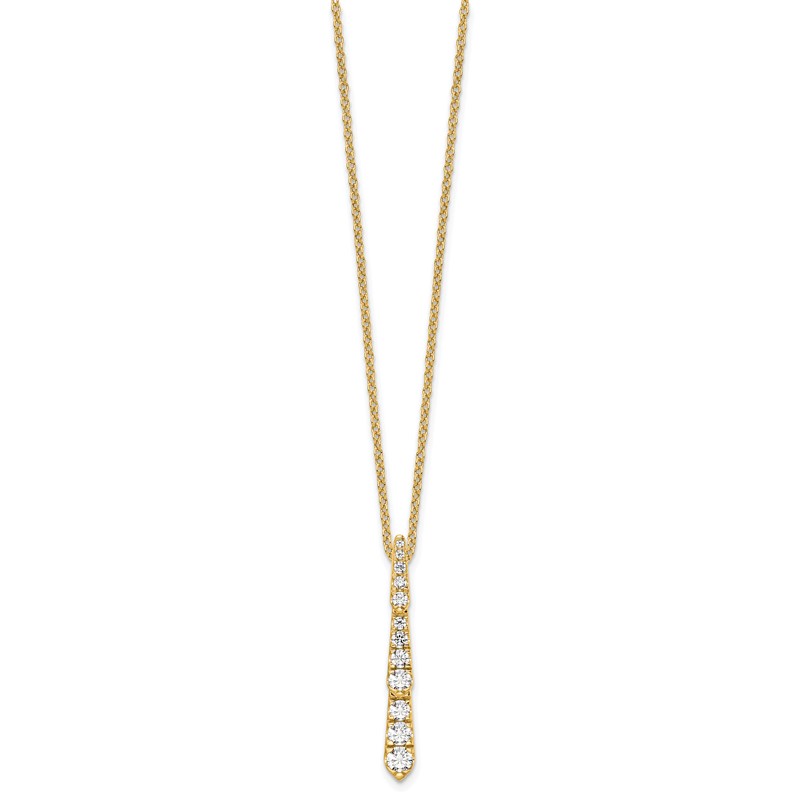 True Origin 14k 3/8 carat Lab Grown Diamond VS DEF 18 inch Vertical Slide Necklace