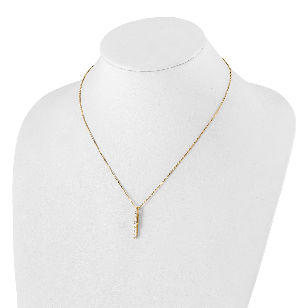 True Origin 14k 3/8 carat Lab Grown Diamond VS DEF 18 inch Vertical Slide Necklace (PM9387-038-YLD)