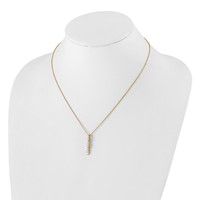 True Origin 14K White Gold 0.38 Carat Lab Grown Diamond VS+ F+ Complete Vertical Bar Slide Necklace, 18" view 4
