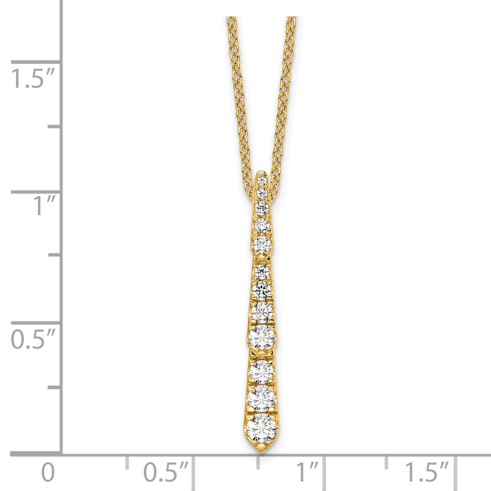 True Origin 14k 3/8 carat Lab Grown Diamond VS DEF 18 inch Vertical Slide Necklace (PM9387-038-YLD)