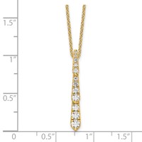True Origin 14K White Gold 0.38 Carat Lab Grown Diamond VS+ F+ Complete Vertical Bar Slide Necklace, 18" view 5