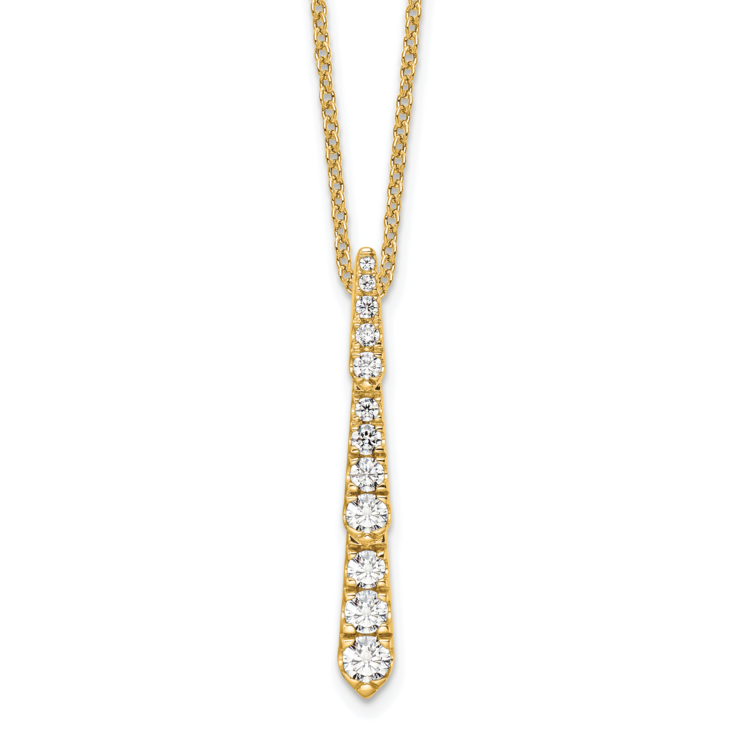 True Origin 14k 3/8 carat Lab Grown Diamond VS DEF 18 inch Vertical Slide Necklace (PM9387-038-YLD)